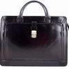 Italian Real Genuine Leather men’s briefcase black